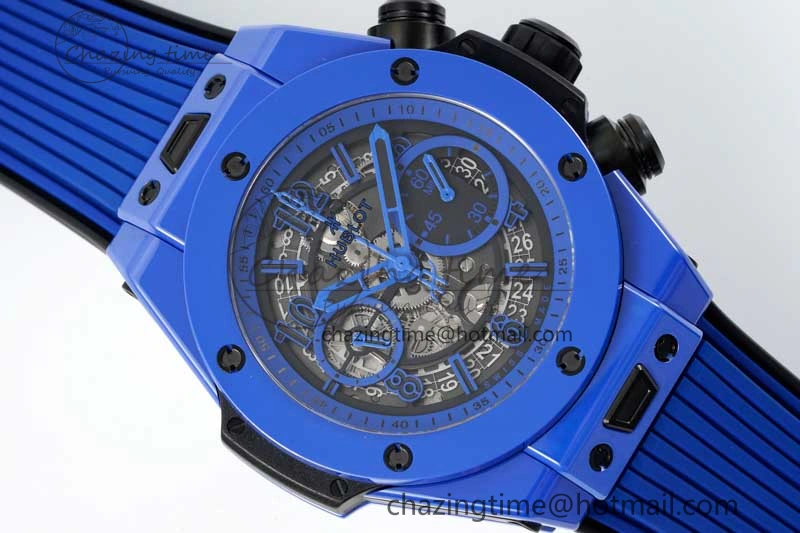 Big Bang Unico Blue Magic Ceramic ZF 1:1 Best Edition Skeleton Dial on Blue Rubber Strap A1280