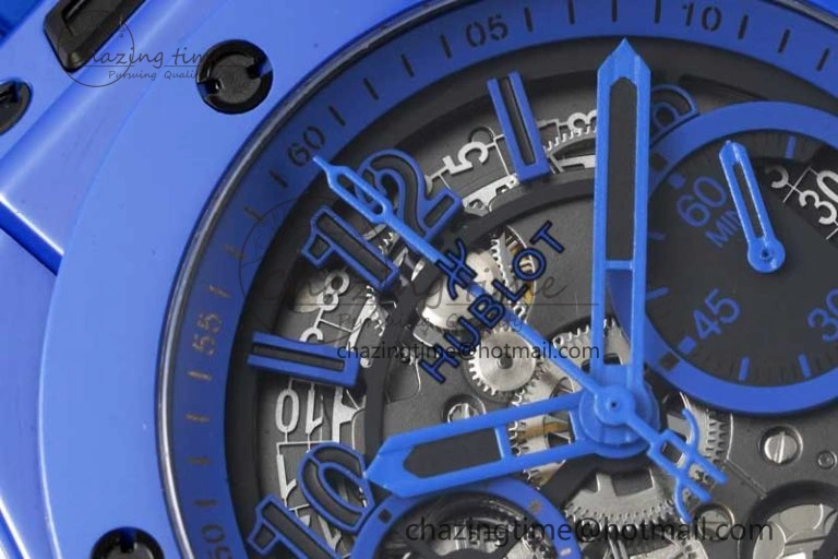 Big Bang Unico Blue Magic Ceramic ZF 1:1 Best Edition Skeleton Dial on Blue Rubber Strap A1280