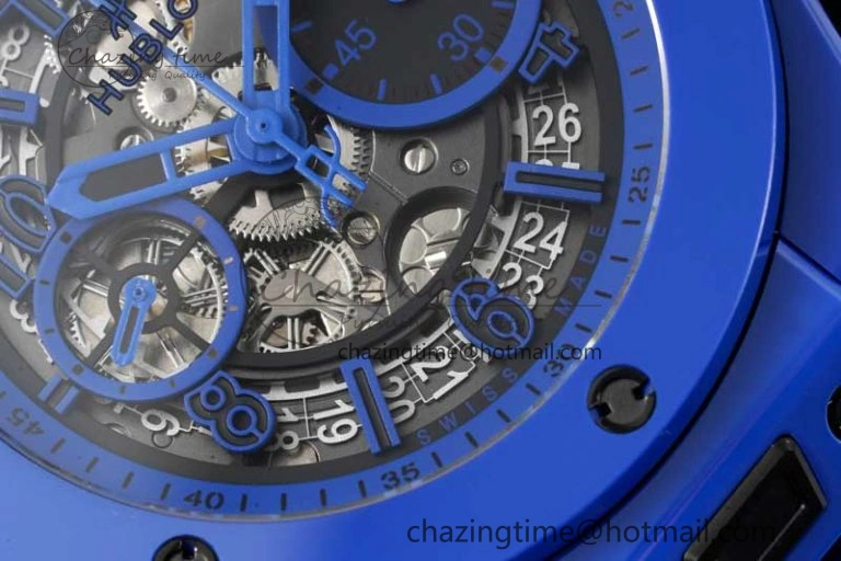 Big Bang Unico Blue Magic Ceramic ZF 1:1 Best Edition Skeleton Dial on Blue Rubber Strap A1280