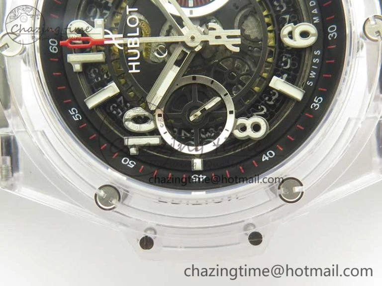 Big Bang Unico Magic Sapphire 45mm OXF Best Edition Black Dial on Black Rubber Strap A1242