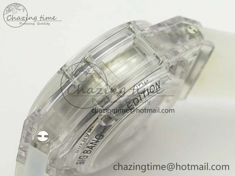 Big Bang Unico Magic Sapphire 45mm OXF Best Edition Black Skeleton Dial on Transparent Rubber Strap A1242