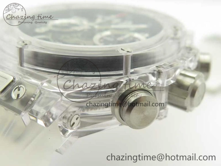 Big Bang Unico Magic Sapphire 45mm OXF Best Edition Black Skeleton Dial on Transparent Rubber Strap A1242