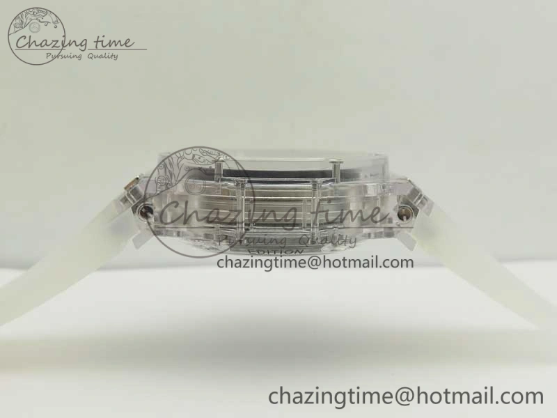 Big Bang Unico Magic Sapphire 45mm OXF Best Edition Black Skeleton Dial on Transparent Rubber Strap A1242