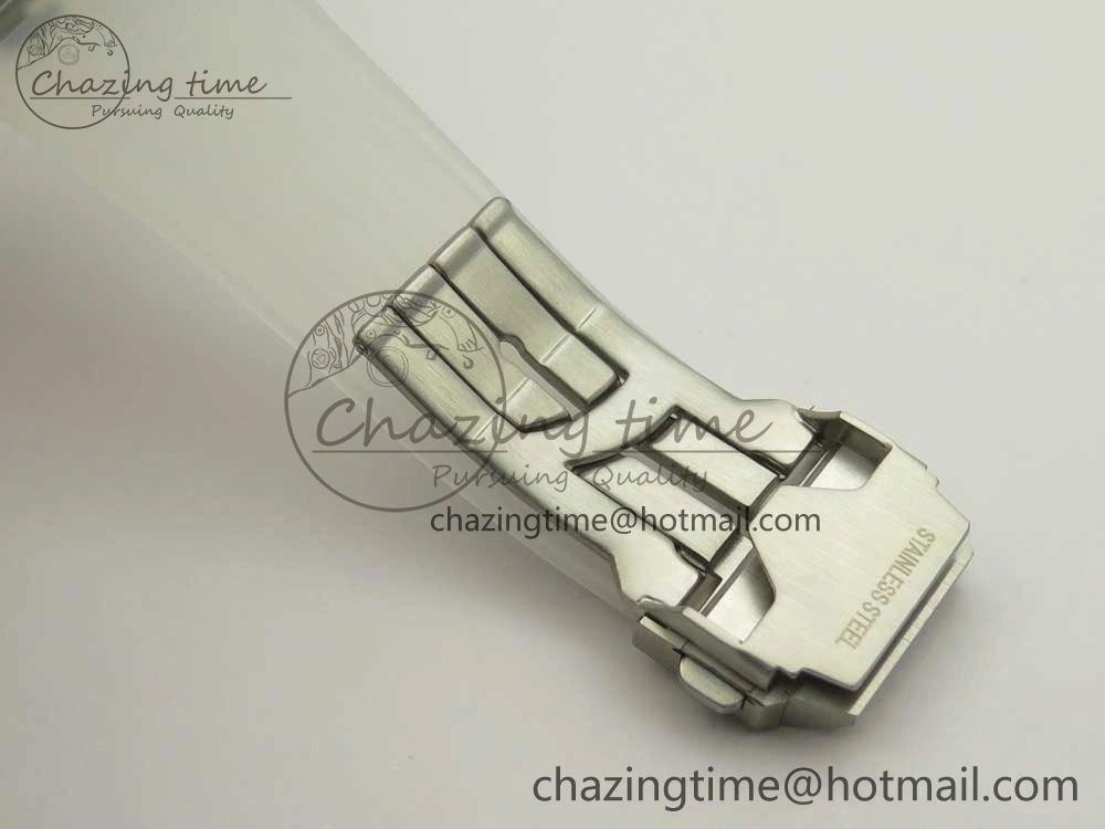 Big Bang Unico Magic Sapphire 45mm OXF Best Edition Skeleton Dial Diamonds Bezel on White Rubber Strap A1242