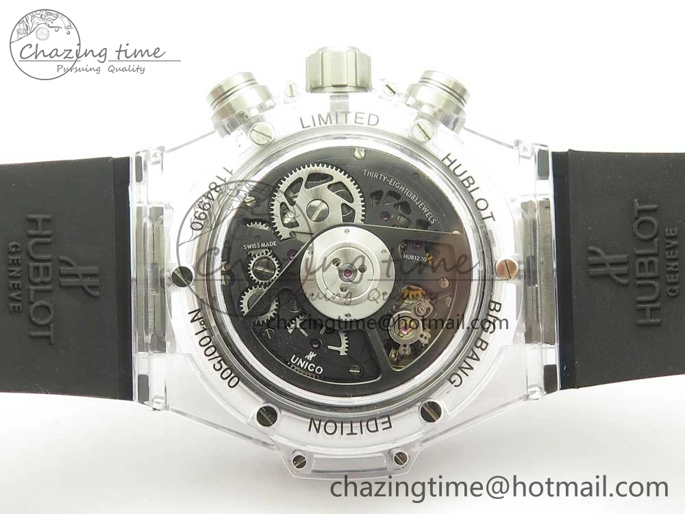 Big Bang Unico Magic Sapphire 45mm OXF Best Edition Skeleton Dial on Black Rubber Strap A1242