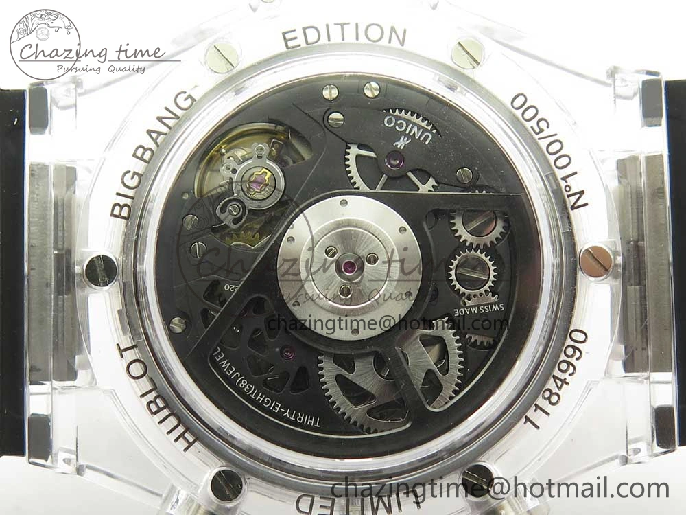 Big Bang Unico Magic Sapphire 45mm OXF Best Edition Skeleton Dial on Black Rubber Strap A1242