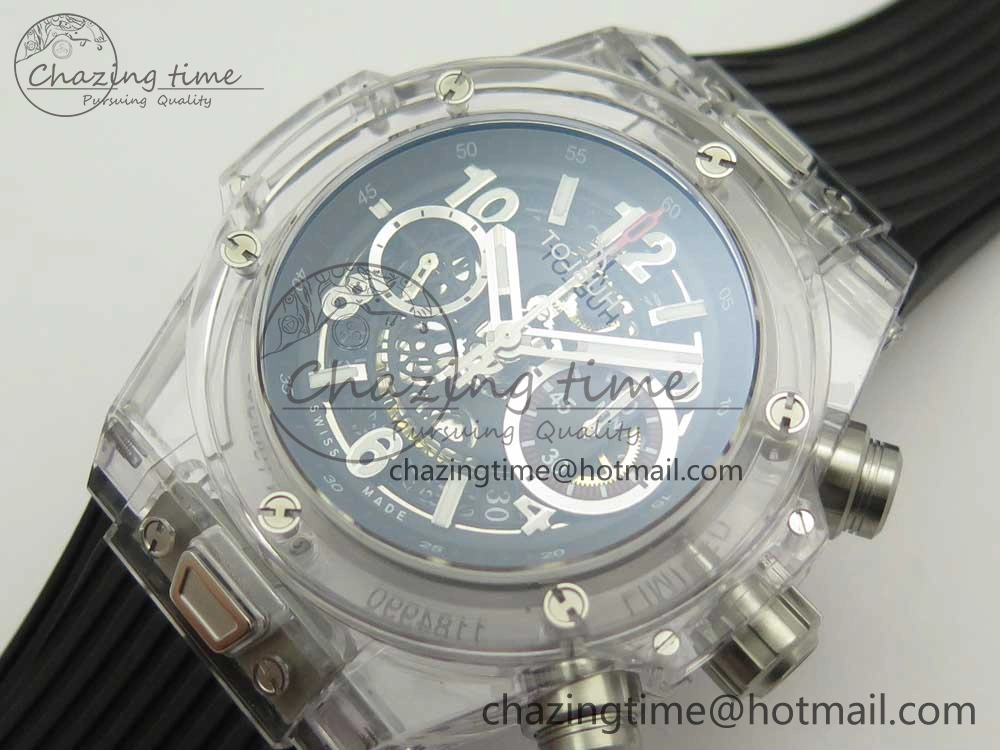 Big Bang Unico Magic Sapphire 45mm OXF Best Edition Skeleton Dial on Black Rubber Strap A1242