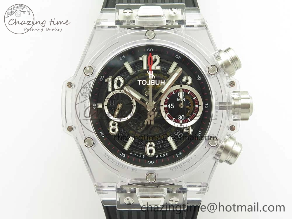 Big Bang Unico Magic Sapphire 45mm OXF Best Edition Skeleton Dial on Black Rubber Strap A1242