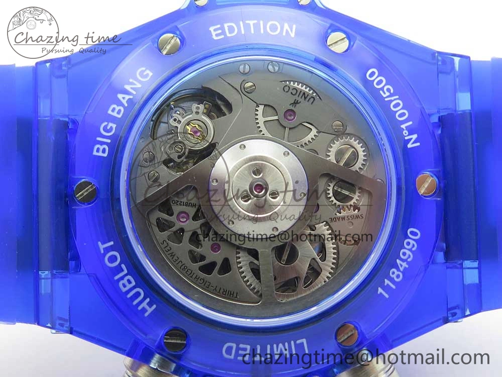 Big Bang Unico Magic Sapphire Blue 45mm OXF Best Edition Skeleton Dial on Blue Rubber Strap A1242