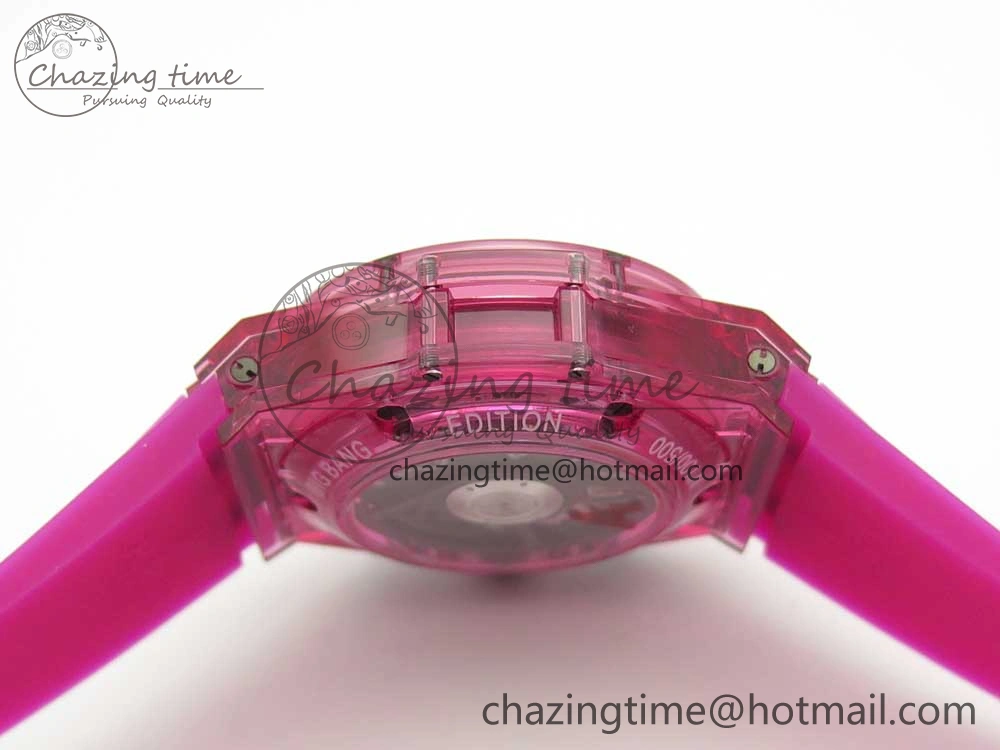 Big Bang Unico Magic Sapphire Pink 45mm OXF Best Edition Skeleton Dial on Pink Rubber Strap A1242