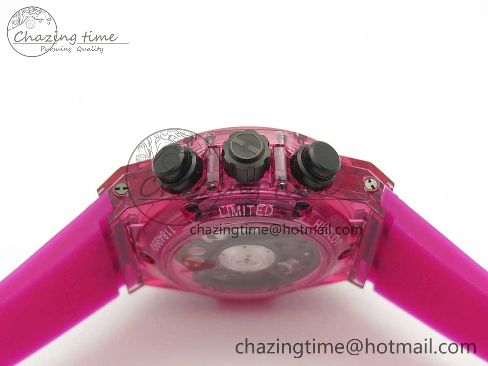 Big Bang Unico Magic Sapphire Pink 45mm OXF Best Edition Skeleton Dial on Pink Rubber Strap A1242
