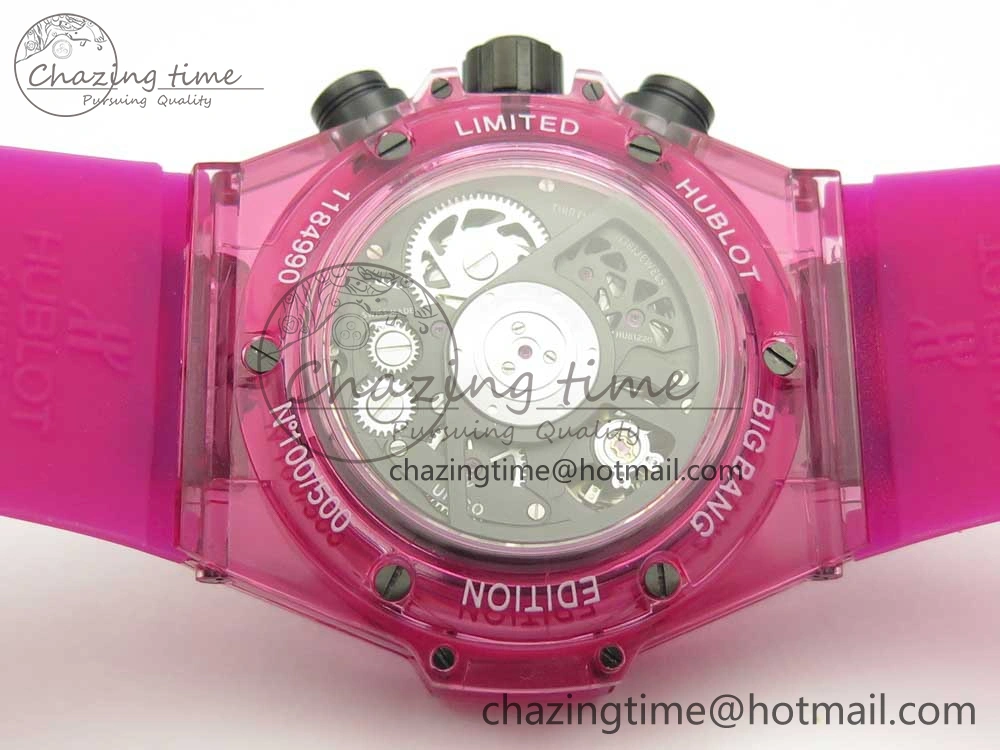 Big Bang Unico Magic Sapphire Pink 45mm OXF Best Edition Skeleton Dial on Pink Rubber Strap A1242