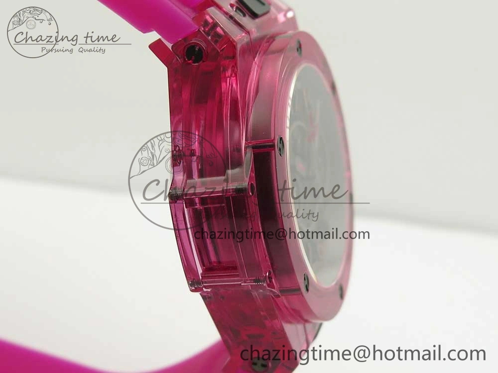 Big Bang Unico Magic Sapphire Pink 45mm OXF Best Edition Skeleton Dial on Pink Rubber Strap A1242