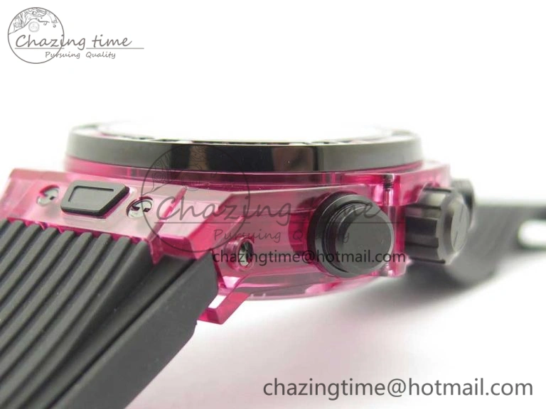 Big Bang Unico Purple Magic Sapphire 45mm OXF Best Edition Crystal Bezel Skeleton Dial on Black Rubber Strap A1242