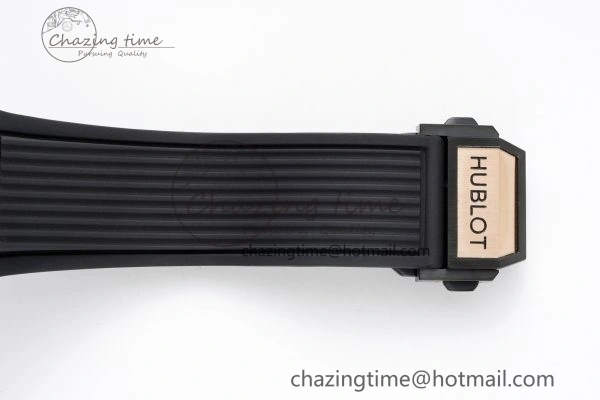Big Bang Unico RG 45mm BBF 1:1 Best Edition Blue Ceramic Bezel Skeleton Dial on Black Rubber Strap A1280