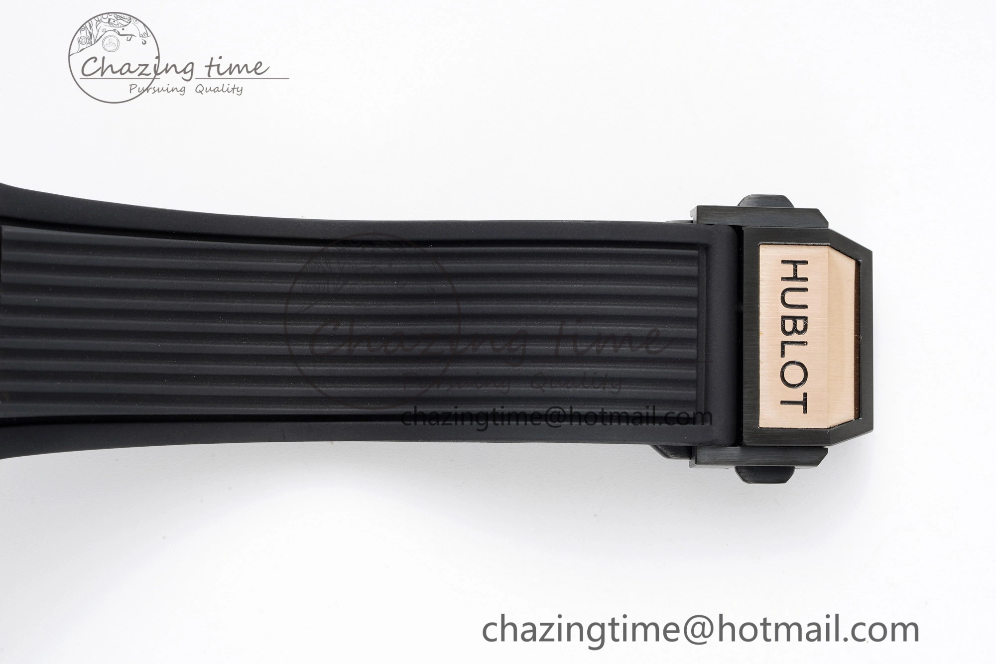 Big Bang Unico RG 45mm BBF 1:1 Best Edition Blue Ceramic Bezel Skeleton Dial on Black Rubber Strap A1280