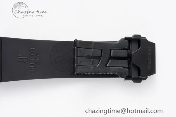Big Bang Unico RG 45mm BBF 1:1 Best Edition Blue Ceramic Bezel Skeleton Dial on Black Rubber Strap A1280