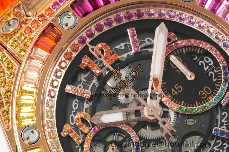 Big Bang Unico Rainbow King RG 45mm ZF 1:1 Best Edition on Rainbow Gummy Strap A1280
