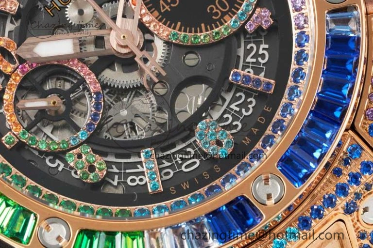 Big Bang Unico Rainbow King RG 45mm ZF 1:1 Best Edition on Rainbow Gummy Strap A1280