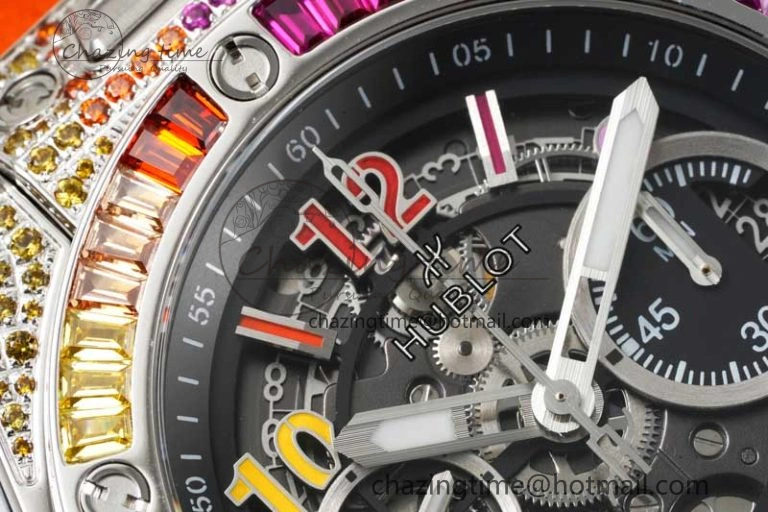 Big Bang Unico Rainbow King SS 45mm ZF 1:1 Best Edition on Rainbow Gummy Strap A1280