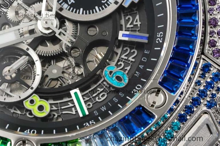 Big Bang Unico Rainbow King SS 45mm ZF 1:1 Best Edition on Rainbow Gummy Strap A1280