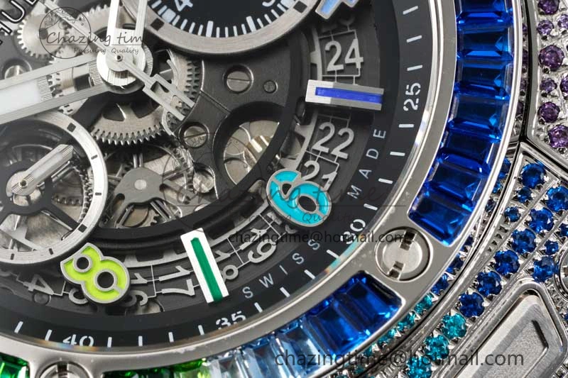 Big Bang Unico Rainbow King SS 45mm ZF 1:1 Best Edition on Rainbow Gummy Strap A1280