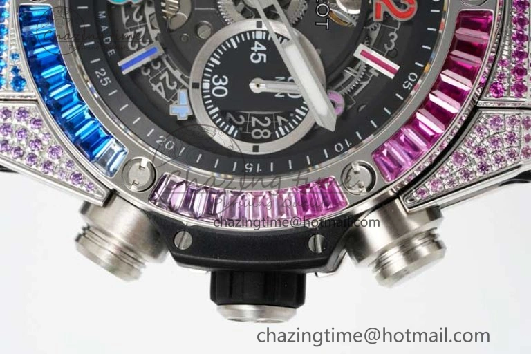 Big Bang Unico Rainbow King SS 45mm ZF 1:1 Best Edition on Rainbow Gummy Strap A1280