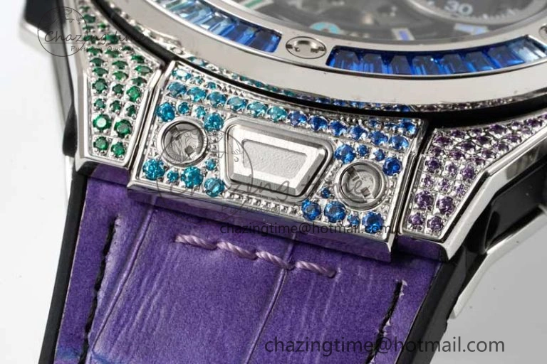 Big Bang Unico Rainbow King SS 45mm ZF 1:1 Best Edition on Rainbow Gummy Strap A1280