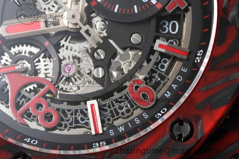 Big Bang Unico Red Carbon TWF Best Edition Skeleton Dial on Black Rubber Strap A1220