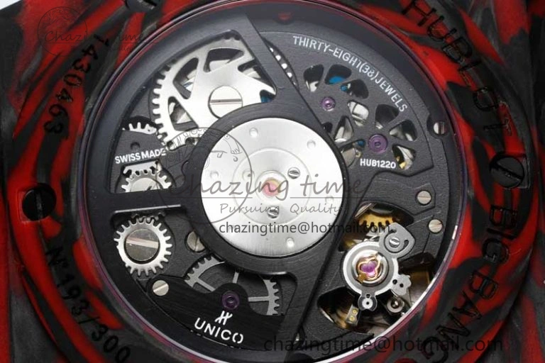 Big Bang Unico Red Carbon TWF Best Edition Skeleton Dial on Black Rubber Strap A1220