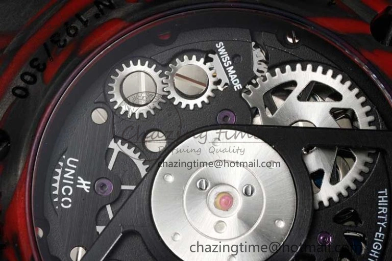 Big Bang Unico Red Carbon TWF Best Edition Skeleton Dial on Black Rubber Strap A1220