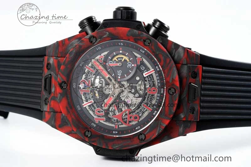 Big Bang Unico Red Carbon TWF Best Edition Skeleton Dial on Black Rubber Strap A1220