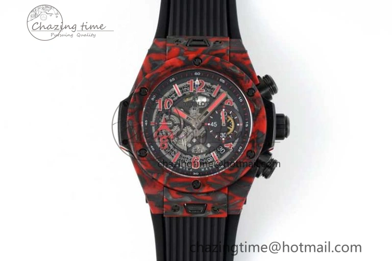 Big Bang Unico Red Carbon TWF Best Edition Skeleton Dial on Black Rubber Strap A1220