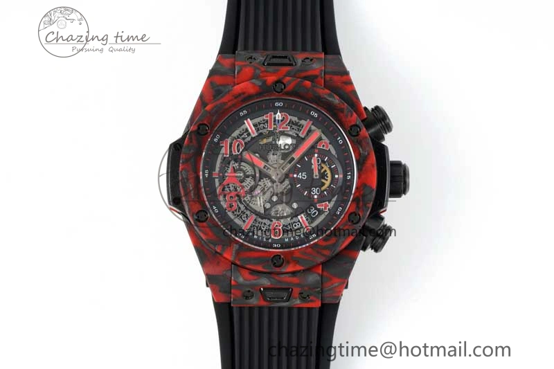 Big Bang Unico Red Carbon TWF Best Edition Skeleton Dial on Black Rubber Strap A1220