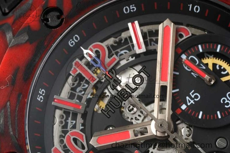 Big Bang Unico Red Carbon TWF Best Edition Skeleton Dial on Black Rubber Strap A1220