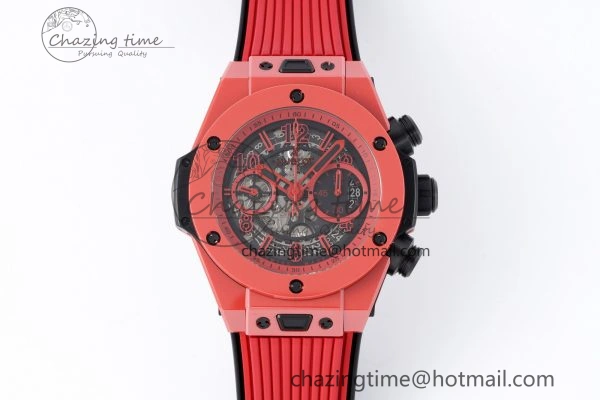Big Bang Unico Red Magic Ceramic BBF 1:1 Best Edition Skeleton Dial on Red Rubber Strap A1280