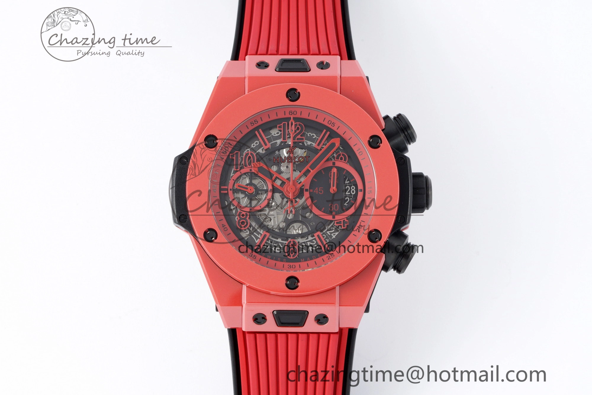 Big Bang Unico Red Magic Ceramic BBF 1:1 Best Edition Skeleton Dial on Red Rubber Strap A1280