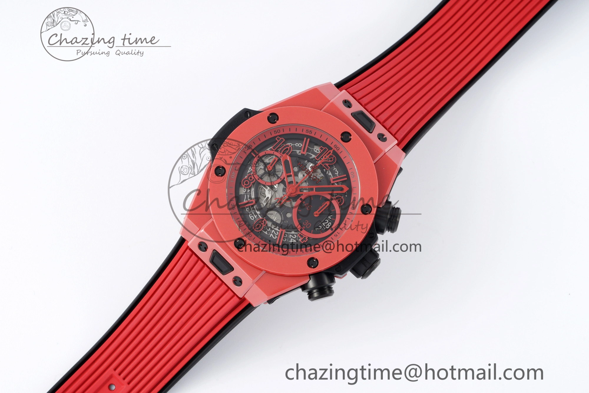 Big Bang Unico Red Magic Ceramic BBF 1:1 Best Edition Skeleton Dial on Red Rubber Strap A1280