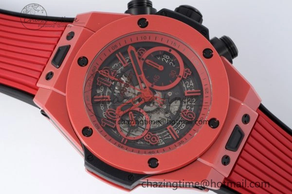 Big Bang Unico Red Magic Ceramic BBF 1:1 Best Edition Skeleton Dial on Red Rubber Strap A1280