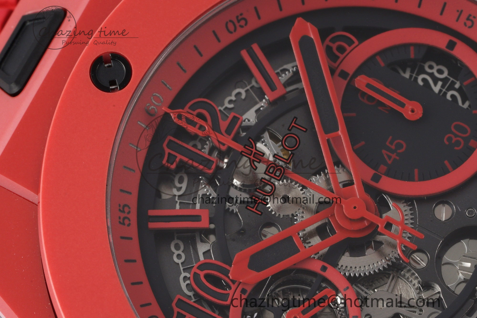 Big Bang Unico Red Magic Ceramic BBF 1:1 Best Edition Skeleton Dial on Red Rubber Strap A1280