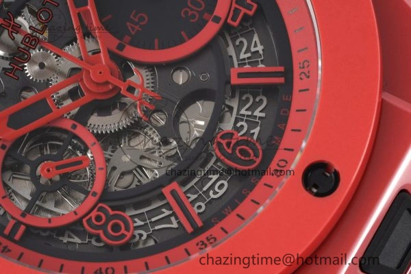 Big Bang Unico Red Magic Ceramic BBF 1:1 Best Edition Skeleton Dial on Red Rubber Strap A1280
