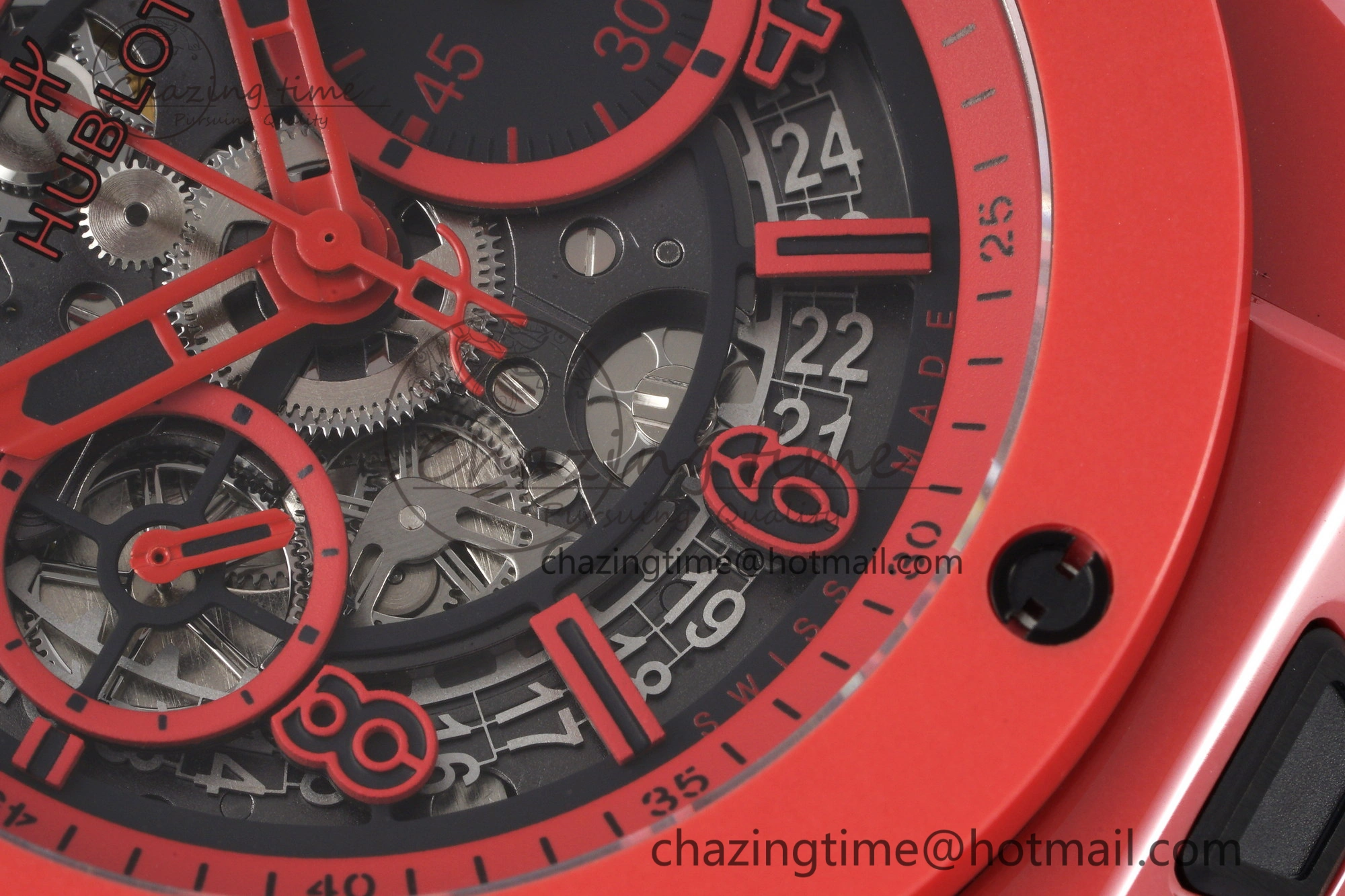 Big Bang Unico Red Magic Ceramic BBF 1:1 Best Edition Skeleton Dial on Red Rubber Strap A1280