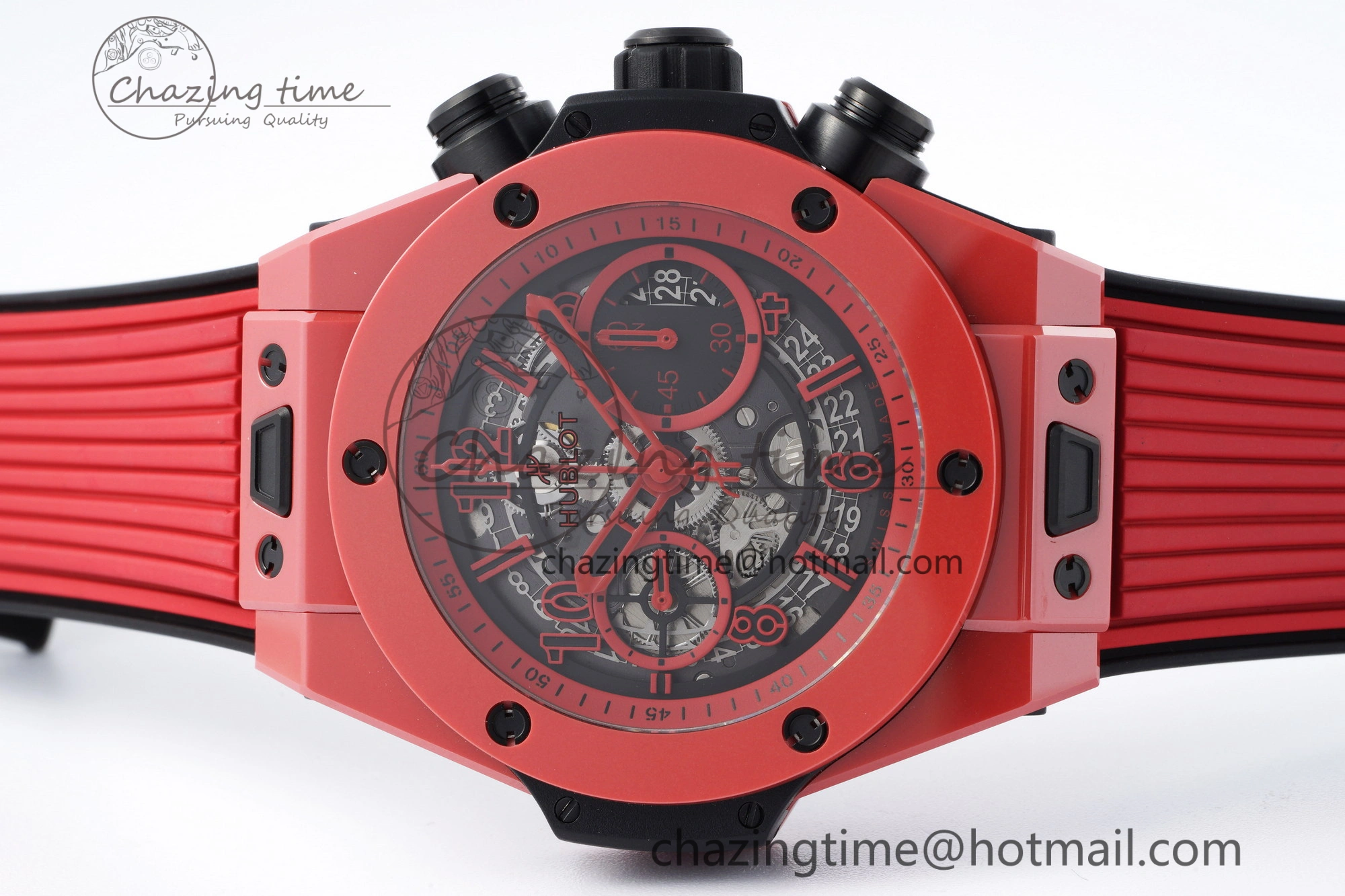 Big Bang Unico Red Magic Ceramic BBF 1:1 Best Edition Skeleton Dial on Red Rubber Strap A1280
