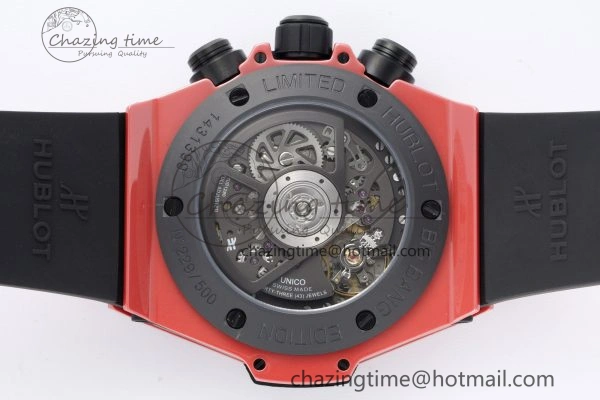 Big Bang Unico Red Magic Ceramic BBF 1:1 Best Edition Skeleton Dial on Red Rubber Strap A1280