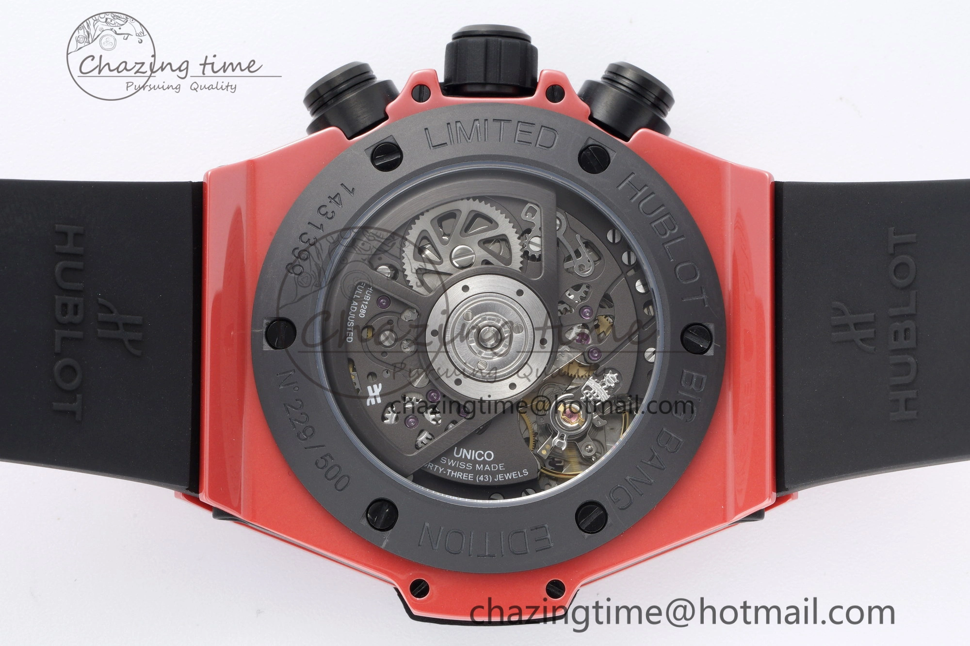 Big Bang Unico Red Magic Ceramic BBF 1:1 Best Edition Skeleton Dial on Red Rubber Strap A1280