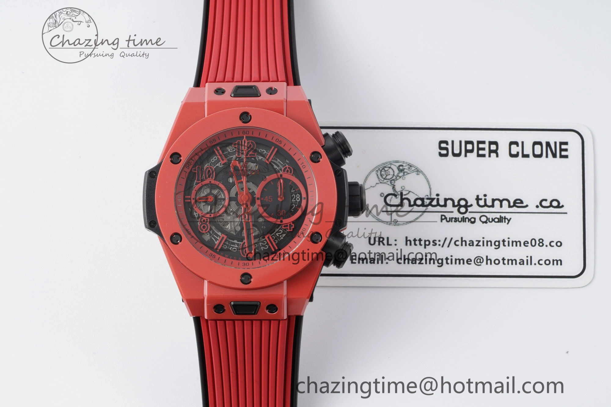 Big Bang Unico Red Magic Ceramic BBF 1:1 Best Edition Skeleton Dial on Red Rubber Strap A1280