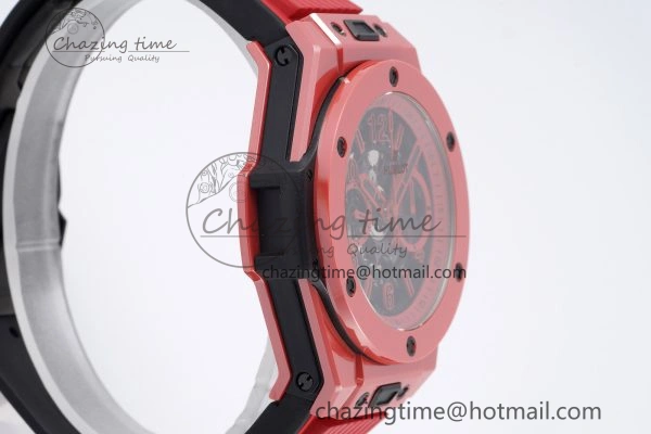 Big Bang Unico Red Magic Ceramic BBF 1:1 Best Edition Skeleton Dial on Red Rubber Strap A1280