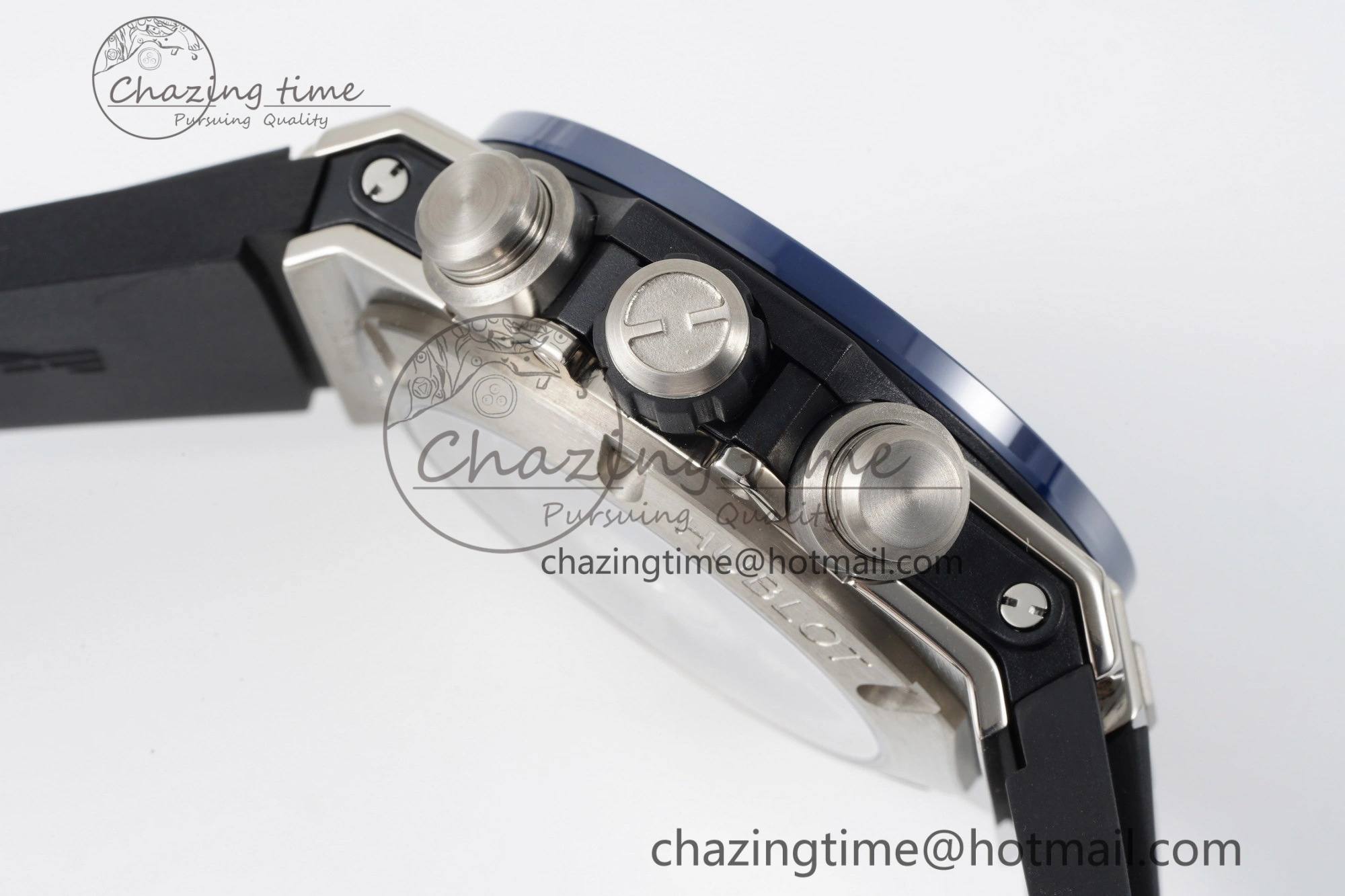 Big Bang Unico SS 45mm BBF 1:1 Best Edition Blue Ceramic Bezel Skeleton Dial on Black Rubber Strap A1280