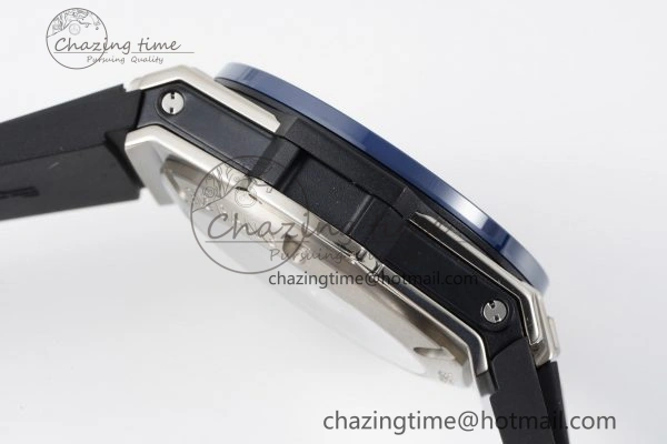 Big Bang Unico SS 45mm BBF 1:1 Best Edition Blue Ceramic Bezel Skeleton Dial on Black Rubber Strap A1280