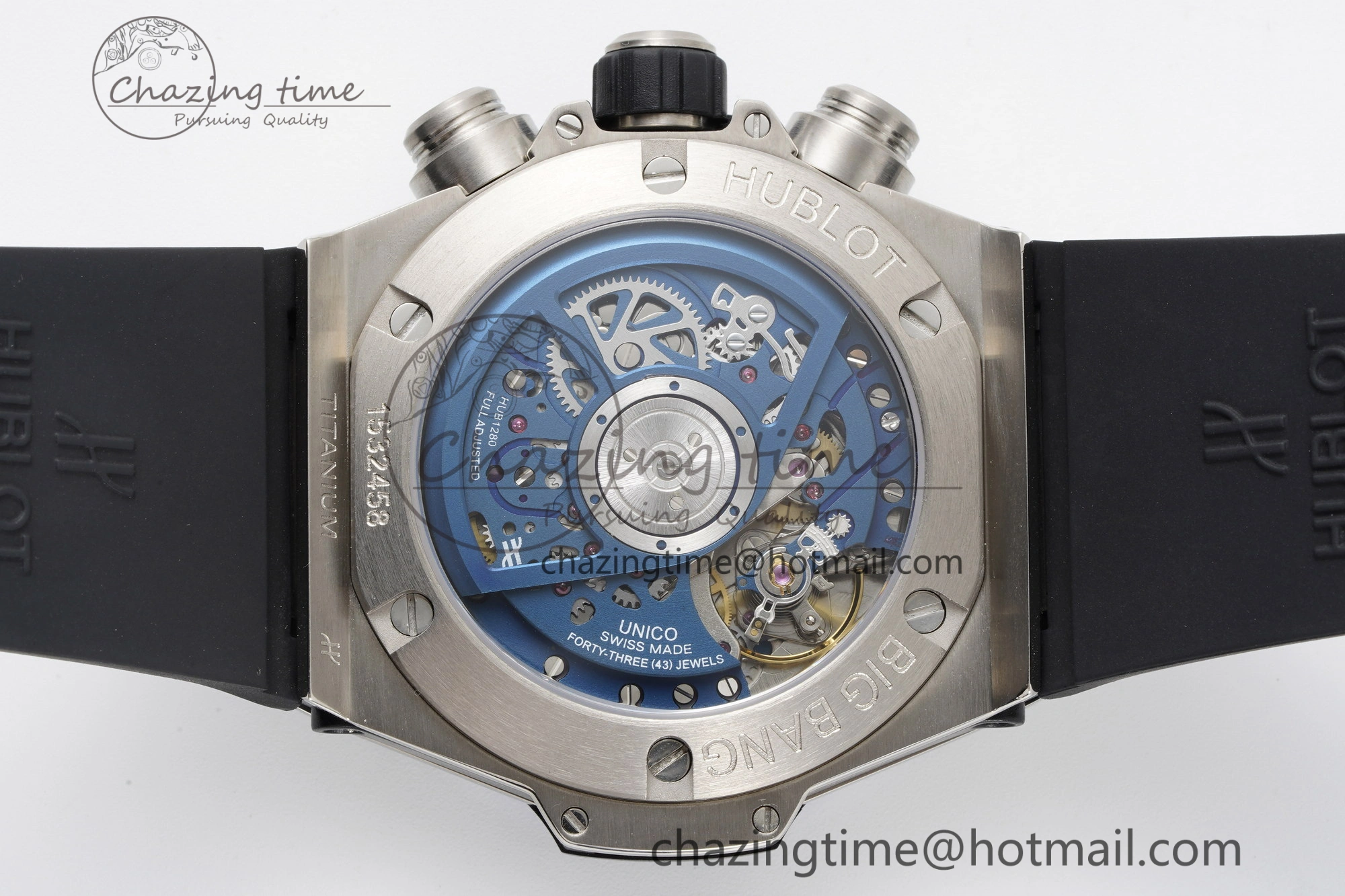 Big Bang Unico SS 45mm BBF 1:1 Best Edition Skeleton Dial on Black Rubber Strap A1280
